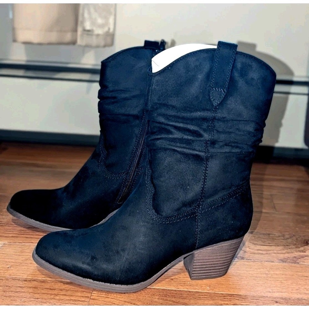 Quiet Luxury‎ Coastal Cowgirl Western Slouch Boots NIB Frye Black 9.5M